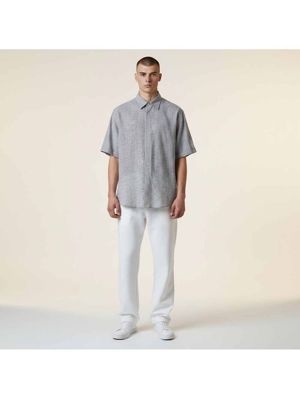 New Coofandy Shirt Men M Medium Gray Button Up Collared Short Sleeve Linen